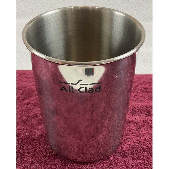 All-Clad Stainless Steel Kitchen Utensil Tool Holder Caddy Canister 7"x5.25" EUC - Picture 1 of 4